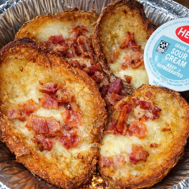 Potato Skin Cheese with Bacon.